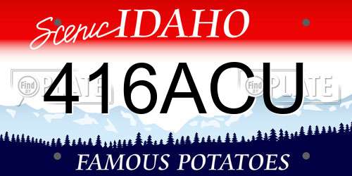 416ACU Idaho License Plate