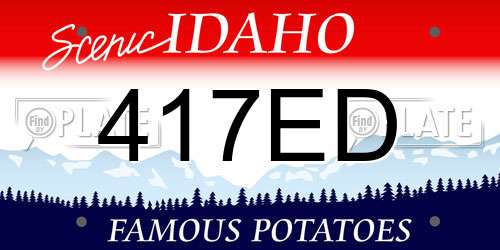 417ED Idaho License Plate