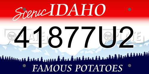 41877U2 Idaho License Plate
