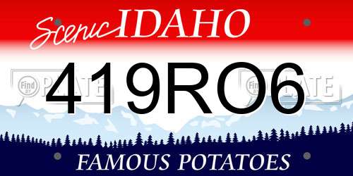 419RO6 Idaho License Plate