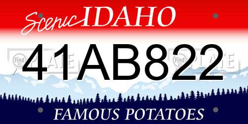 41AB822 Idaho License Plate