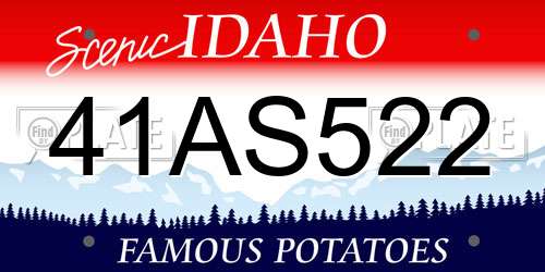 41AS522 Idaho License Plate