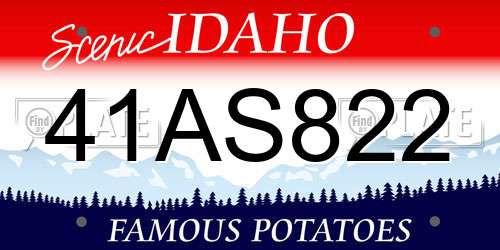 41AS822 Idaho License Plate