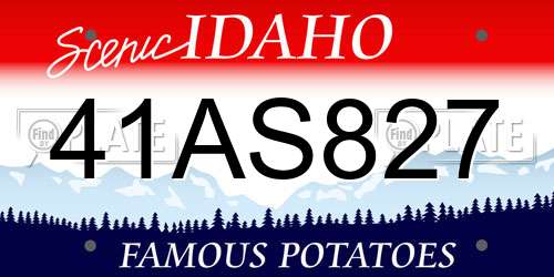 41AS827 Idaho License Plate