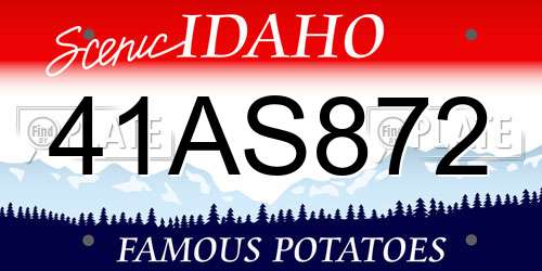 41AS872 Idaho License Plate