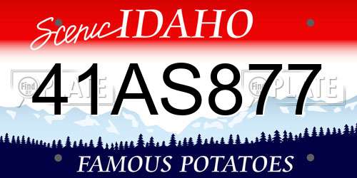 41AS877 Idaho License Plate