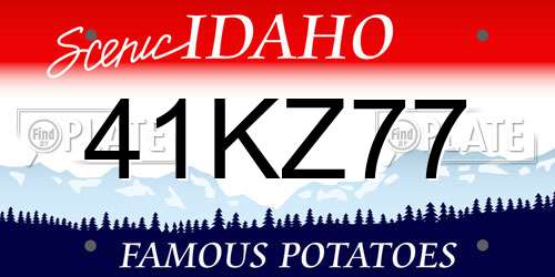 41KZ77 Idaho License Plate