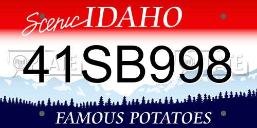 41SB998 Idaho License Plate