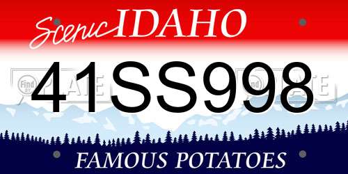 41SS998 Idaho License Plate