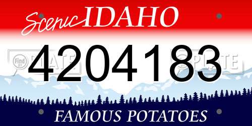 4204183 Idaho License Plate