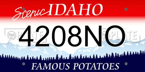 4208NO Idaho License Plate