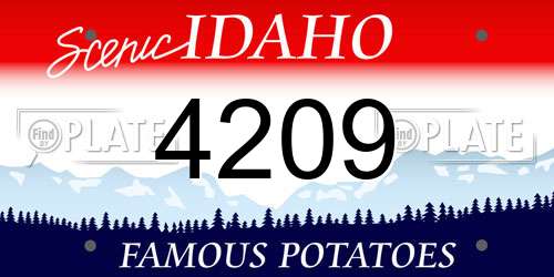 4209 Idaho License Plate