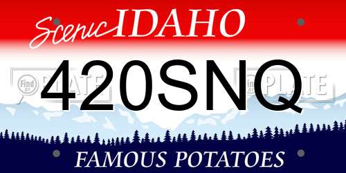 420SNQ Idaho License Plate