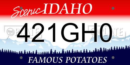 421GH0 Idaho License Plate