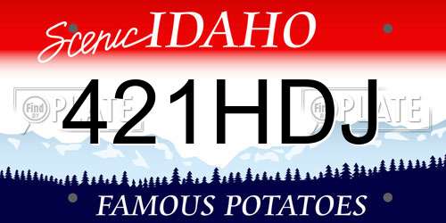 421HDJ Idaho License Plate