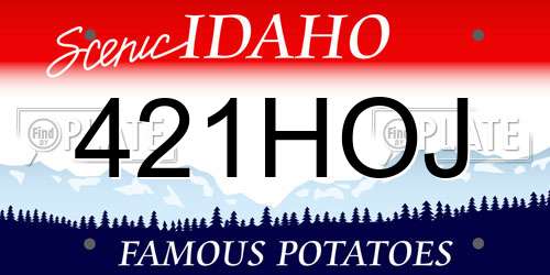 421HOJ Idaho License Plate
