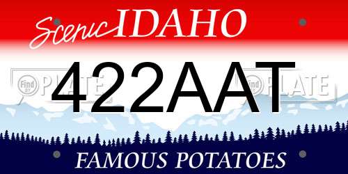 422AAT Idaho License Plate