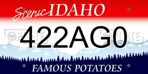 422AG0 Idaho License Plate