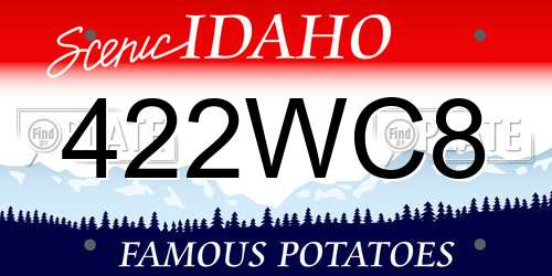 422WC8 Idaho License Plate