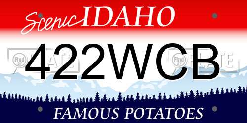 422WCB Idaho License Plate