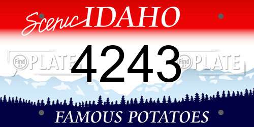 4243 Idaho License Plate