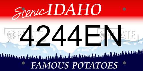 4244EN Idaho License Plate