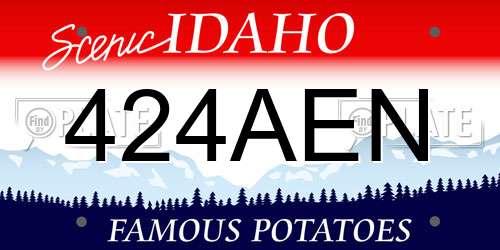 424AEN Idaho License Plate