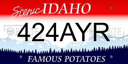 424AYR Idaho License Plate
