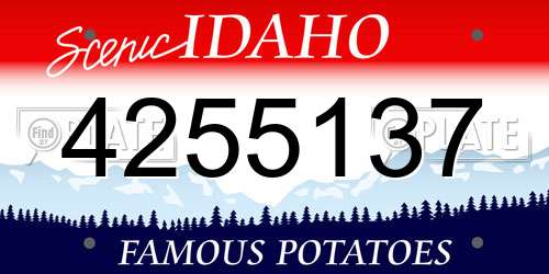 4255137 Idaho License Plate