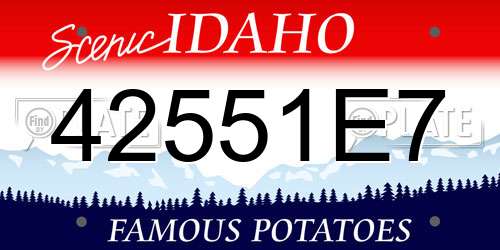 42551E7 Idaho License Plate