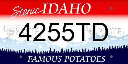 4255TD Idaho License Plate