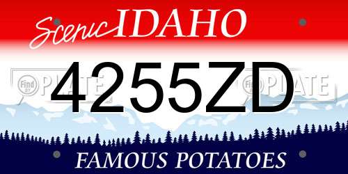 4255ZD Idaho License Plate