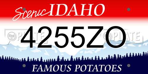 4255ZO Idaho License Plate