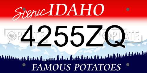 4255ZQ Idaho License Plate
