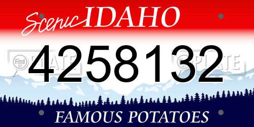 4258132 Idaho License Plate