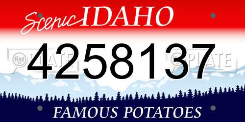 4258137 Idaho License Plate
