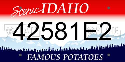 42581E2 Idaho License Plate