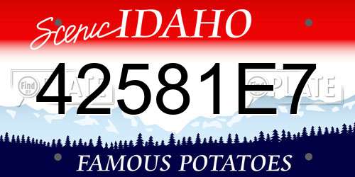 42581E7 Idaho License Plate