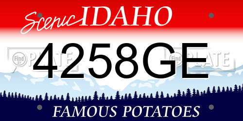 4258GE Idaho License Plate