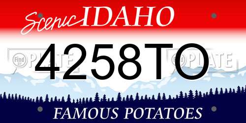 4258TO Idaho License Plate