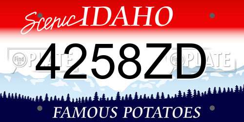 4258ZD Idaho License Plate