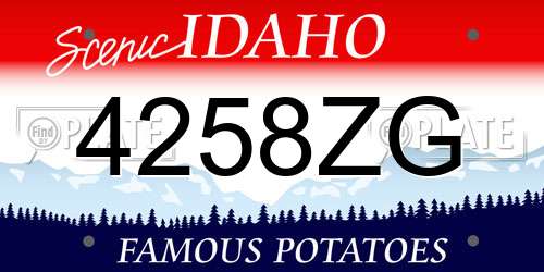 4258ZG Idaho License Plate