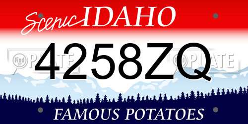 4258ZQ Idaho License Plate