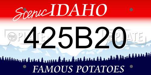425B20 Idaho License Plate