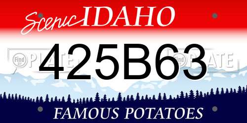 425B63 Idaho License Plate