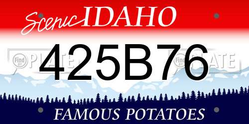 425B76 Idaho License Plate