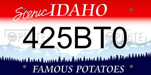 425BT0 Idaho License Plate