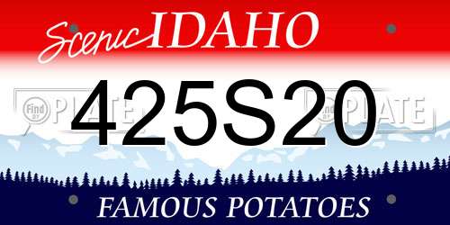 425S20 Idaho License Plate