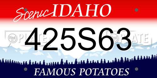 425S63 Idaho License Plate