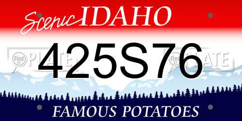 425S76 Idaho License Plate